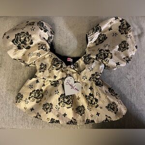 Buddy Love Blakely Peplum Top-Black and Gold